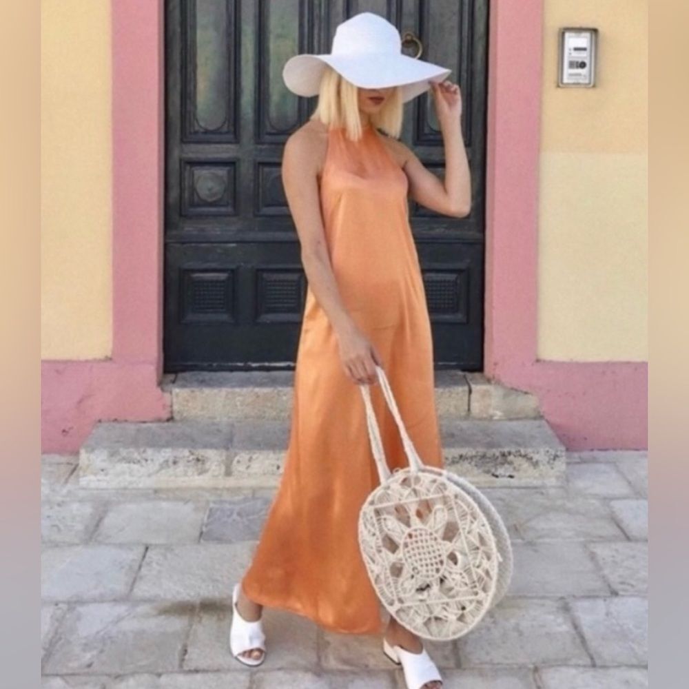 Zara Elegant Orange Maxi Dress